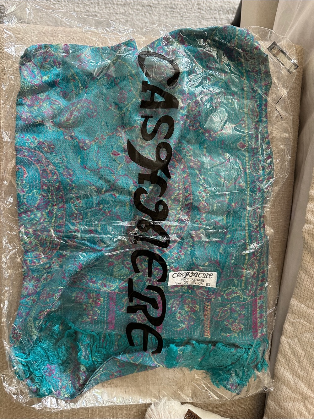 Cashmere Paisley Teal Scarf Accessory